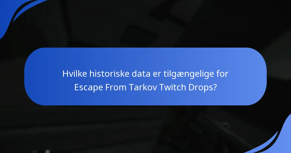 Hvordan kan vi analysere tidligere Escape From Tarkov Twitch Drops-begivenheder?