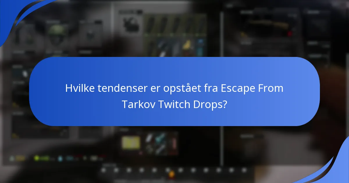 Hvilke tendenser er opstået fra Escape From Tarkov Twitch Drops?